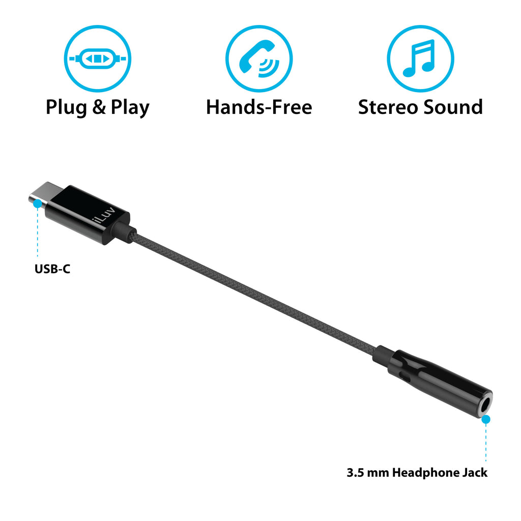 USB To 3.5mm Audio Jack Adapter, USB Type C External Stereo Sound