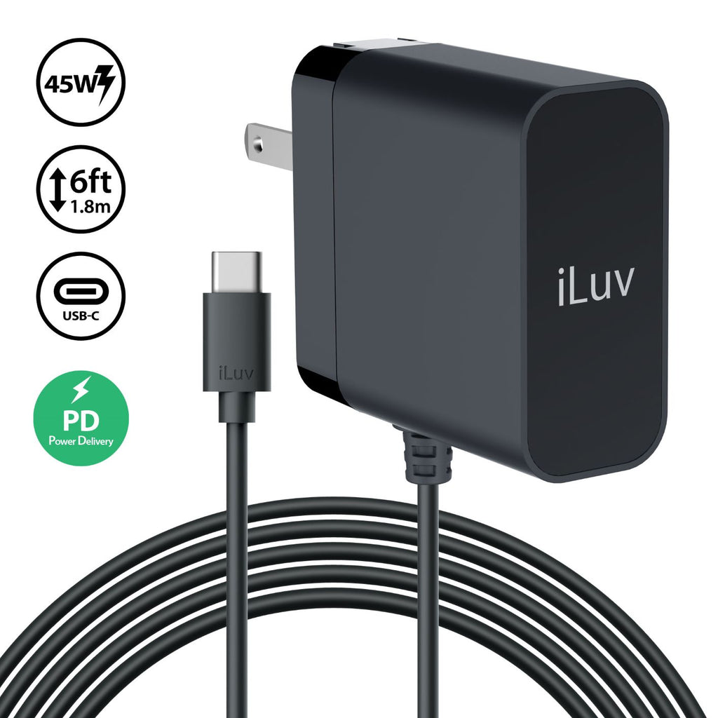 Nuværende Støvet Spanien 45W Fast Wall Charger with 6ft USB-C Cable – iLuv Creative Technology